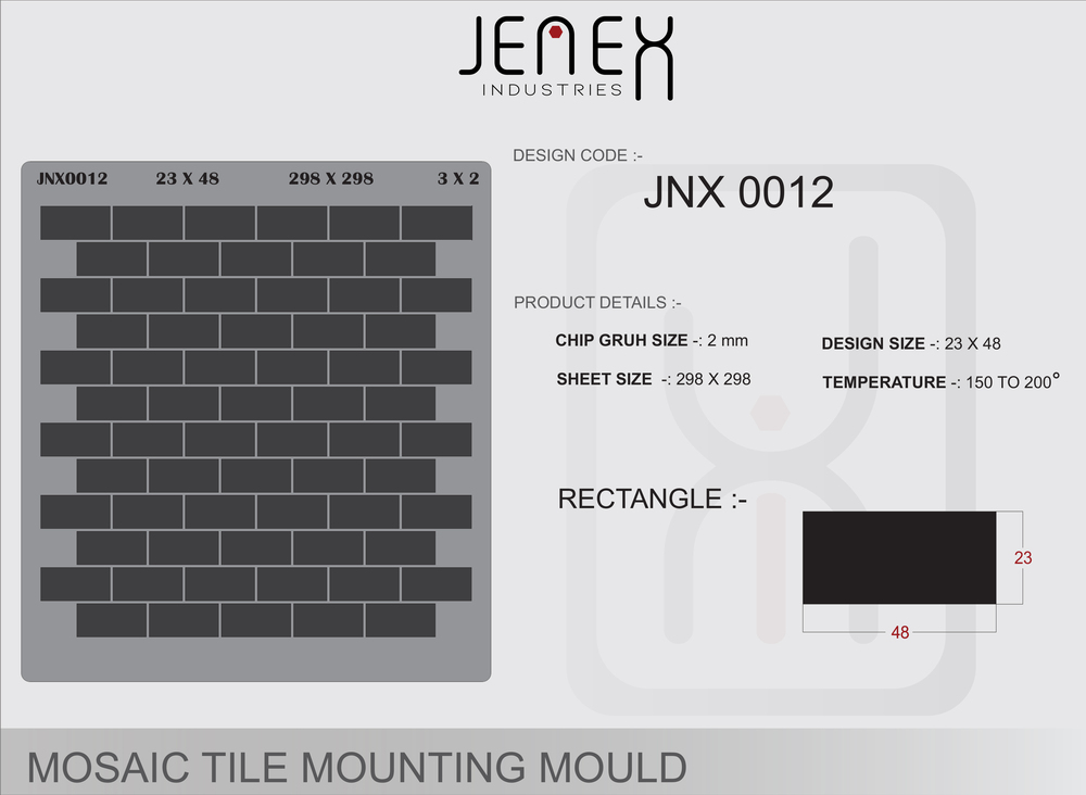 JNX0012 Rectangle Mosaic Tile Mounting Mould