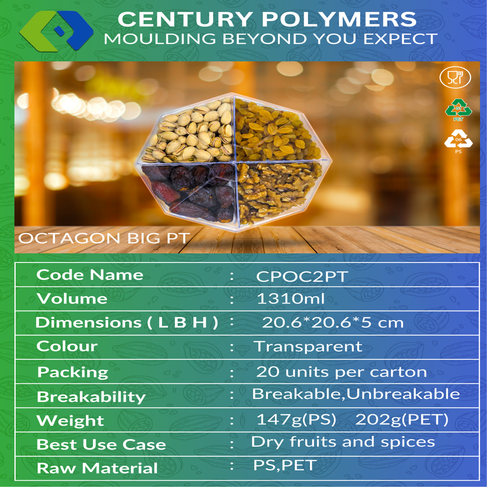 Octagon Big Pt (Cpoc2pt) - Capacity: 1320 Milliliter (Ml)