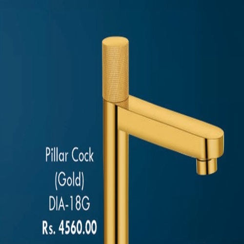 High Neck Pillar Cock 12" Eva Shine(Gold) - Color: Golden