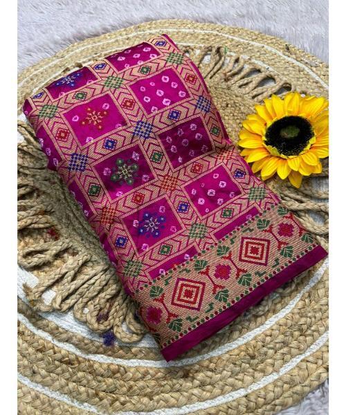 Bandhej Paithani Silk Saree
