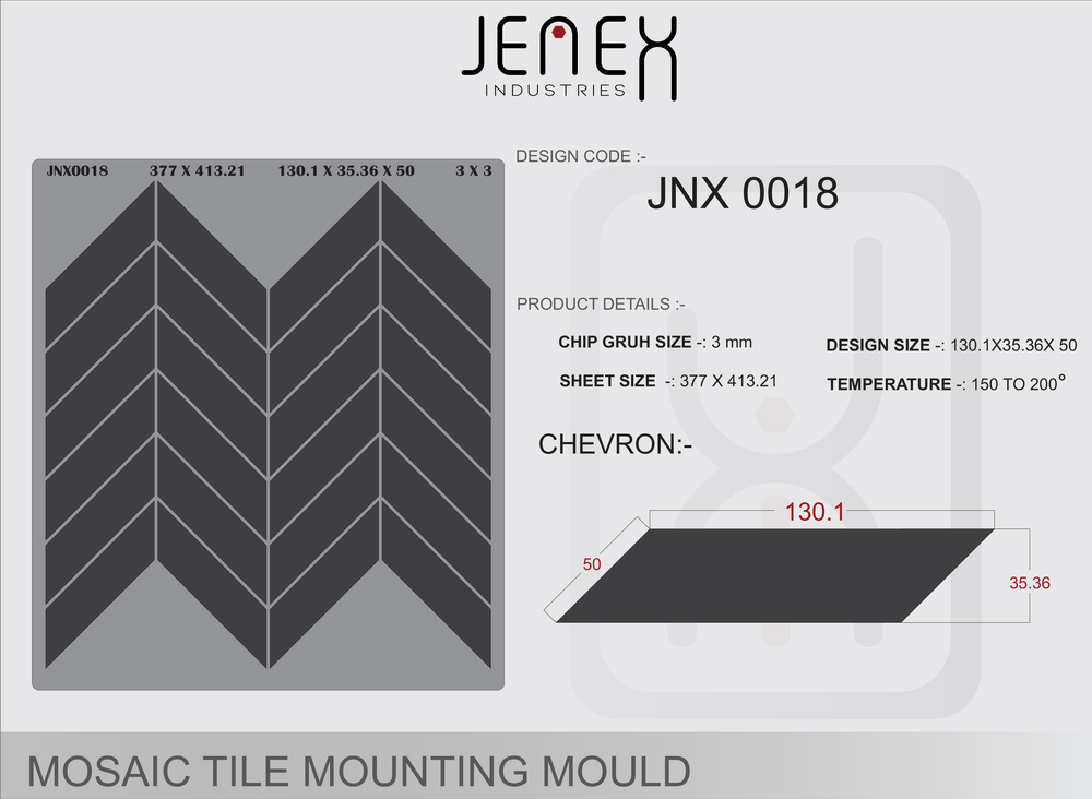 JNX0018 Chevron Mosaic Tile Mounting Mould