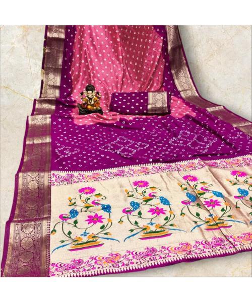 Pure Bandhej Silk Sarees