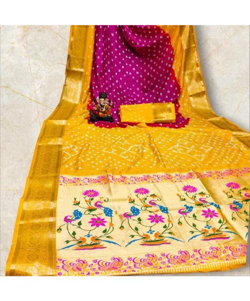 Pure Bandhej Silk Sarees