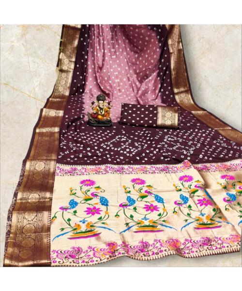 Pure Bandhej Silk Sarees
