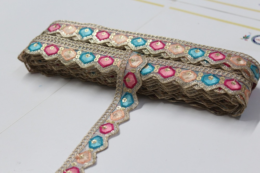 Multicolor Embroidery Lace