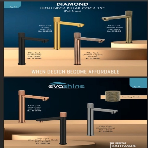 High Neck Pillar Cock 12" Eva Shine(gold) - Color: Golden