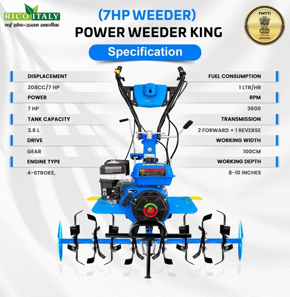 Rico Italy Power Tiller 7hp - Dimension (L*w*h): 80*100*140 Centimeter (Cm)