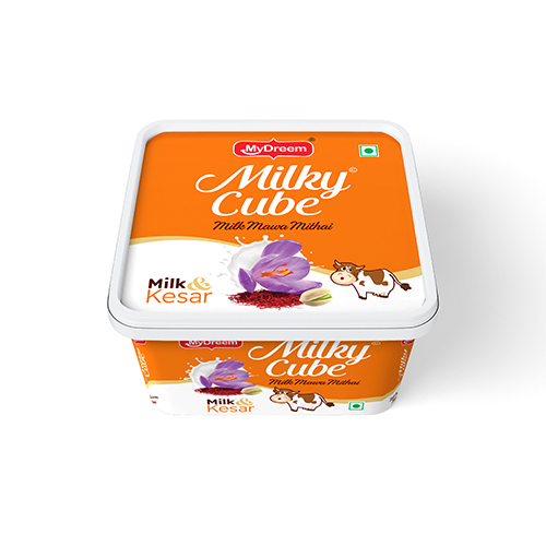 Milky Cube Milk Mawa Mithai Milk And Kesar)