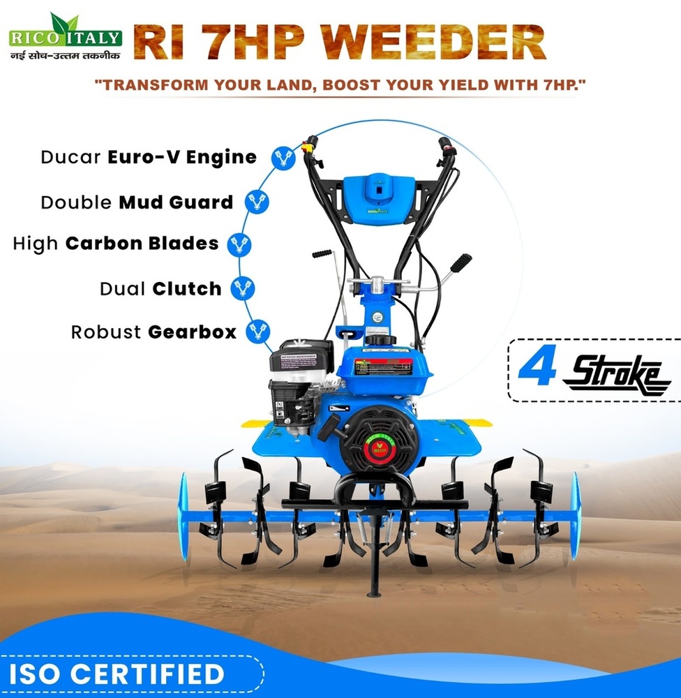 Power Tiller 7hp Petrol With Plough Attachment