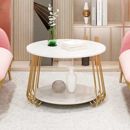 White Marble Top End Center Table - Design: Modern