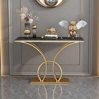 Black Glass Top Console Table