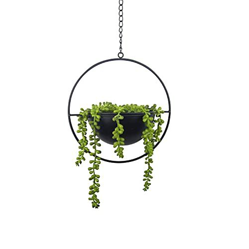 Iron Hanging Planter - Color: Black