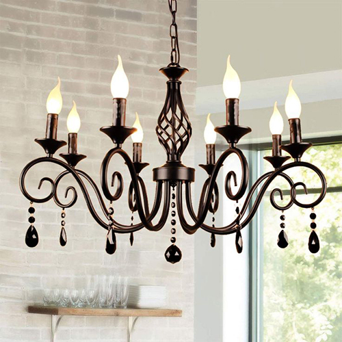 Matte Black Finish Chandelier - Application: Commercial