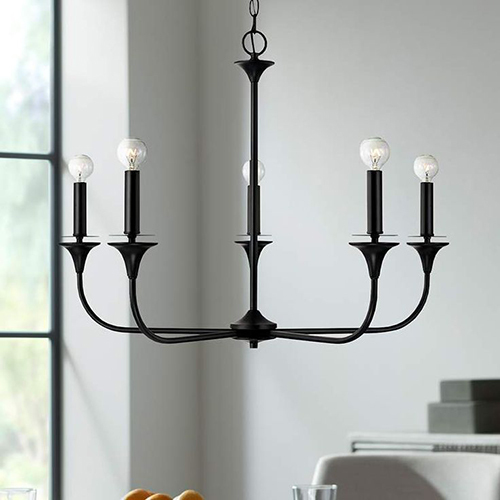 Matte Black Finish Chandelier