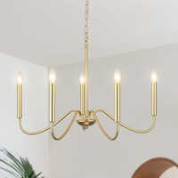 6 Bulb Gold Finish Chandelier