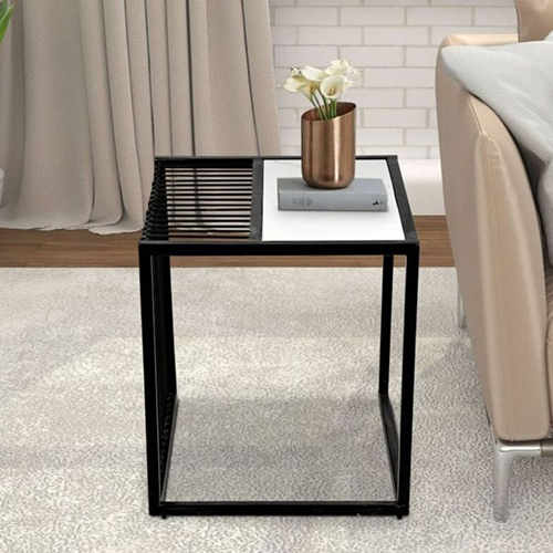 Matte Black Finish Side Table - Design: Modern