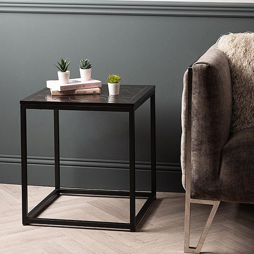 Matte Black Finish Side Table - Design: Modern