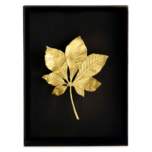 Aluminium Leaf Wall Art - Color: Golden