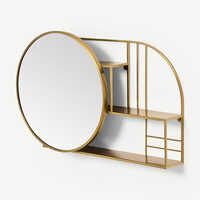 Iron Golden Finish  Wall Mirror