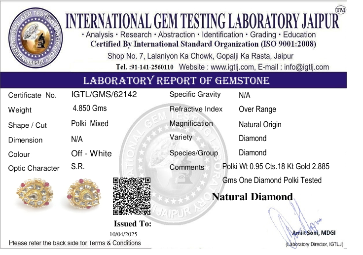 18kt Gold Jadau Polki Diamond Tops