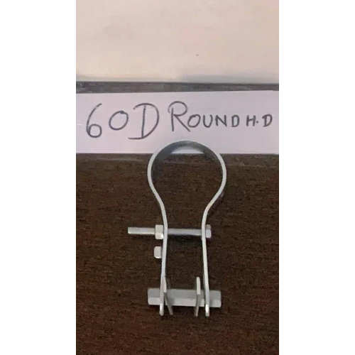 60 D Round Hot Dip Clamps - Color: Silver