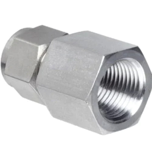 Stainless Steel Female Connector - Color: Silver