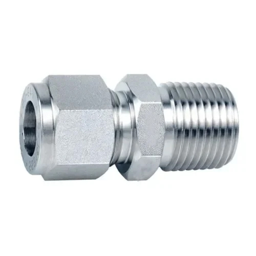 Stainless Steel Male Connector - Color: Silver