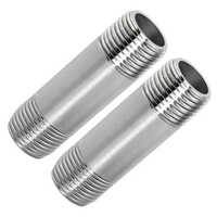 Stainless Steel 304 Barrel Nipple - Color: Silver