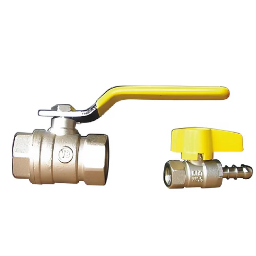 Quarter Turn Ball Valve - Color: Silver And Yellow