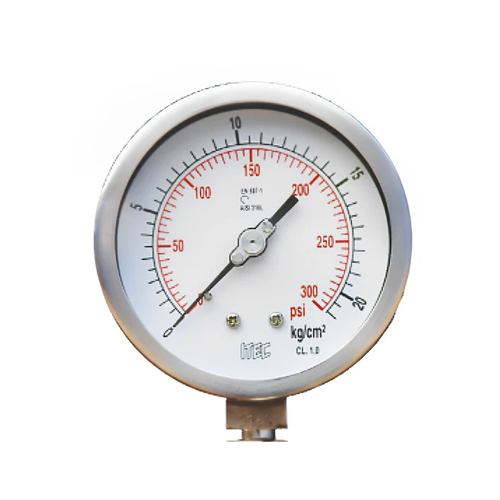 Glycerine Filled Pressure Gauge - Color: White