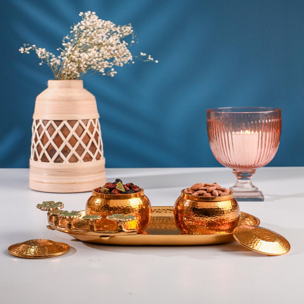 BRASS TRAY WITH BOWEL