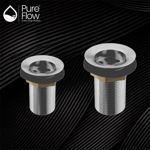 Stainless Steel Full Thread Waste Coupling For Wash Basin Drain - Color: Silver