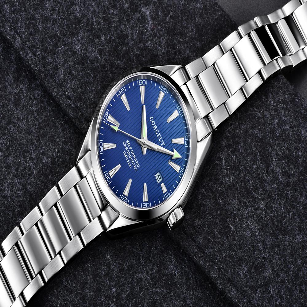Corgeut 41mm Luxury Stainless Steel Sapphire Crystal Glass Miyota NH35 Movement Dive Automatic Silver Mechanical Watch for Men