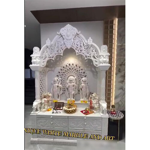 White Marble Temple For Home - Finishing: Polishing