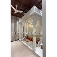 White Marble Pooja Mandir For Home - Shape: Square