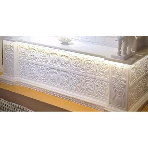 Pooja White Marble Temple - Finishing: Plating
