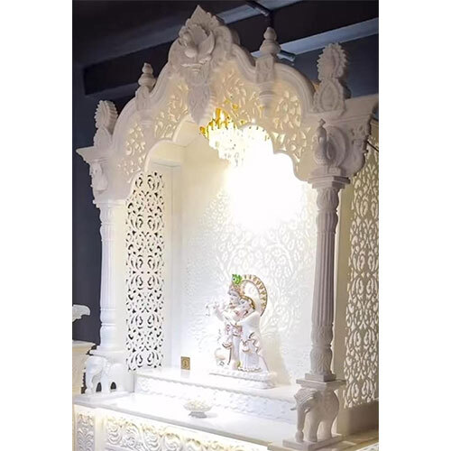 Pooja White Marble Temple - Finishing: Plating