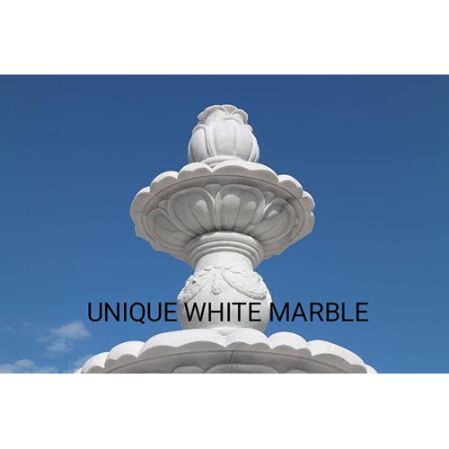 White Marble Horse Statue Fountain For Garden - Lighting: Led Lamp