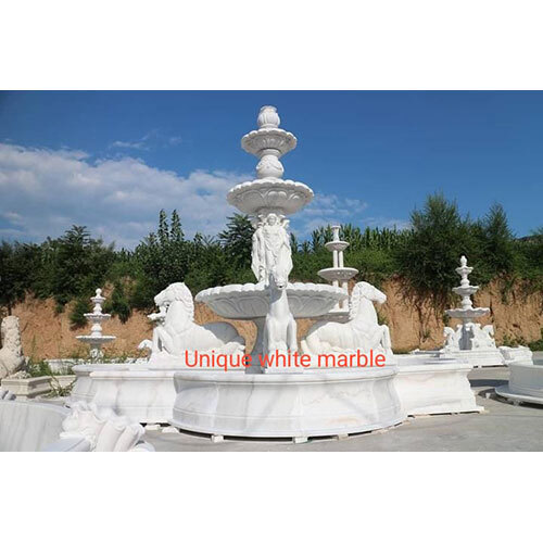 White marble horse statue fountain for garden