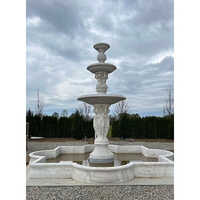 White Stone Statue Water Fountain - Pool Size: Standard