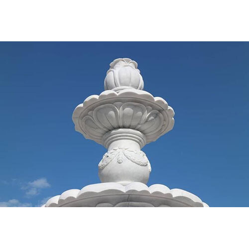 White stone statue water fountain