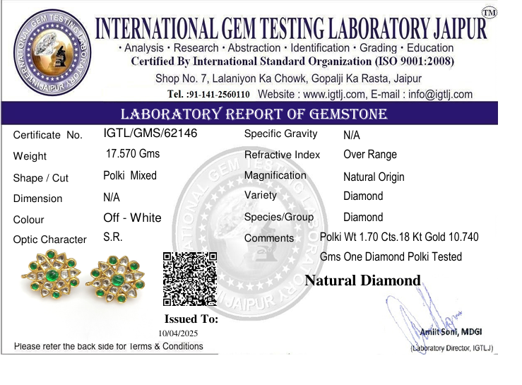 18kt Gold Uncut Polki Tops