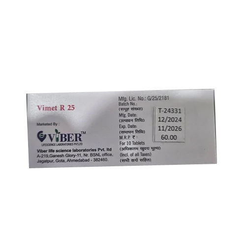 25mg Vimet R Metoprolol Succinate Extended Release Ramipril Tablets - Drug Type: General Medicines