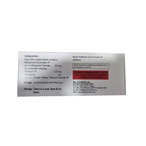 25mg Vimet R Metoprolol Succinate Extended Release Ramipril Tablets - Drug Type: General Medicines