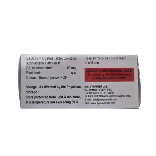 40mg Torzip Atorvastatin Calcium Tablets