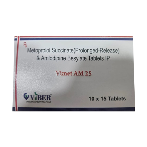 25mg Vimet AM Metoprolol Succinate Prolonged Release Amlodipine Besylate Tablets