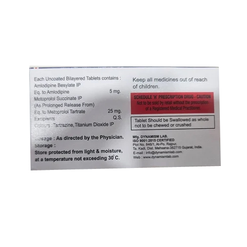 25mg Vimet Am Metoprolol Succinate Prolonged Release Amlodipine Besylate Tablets - Drug Type: General Medicines