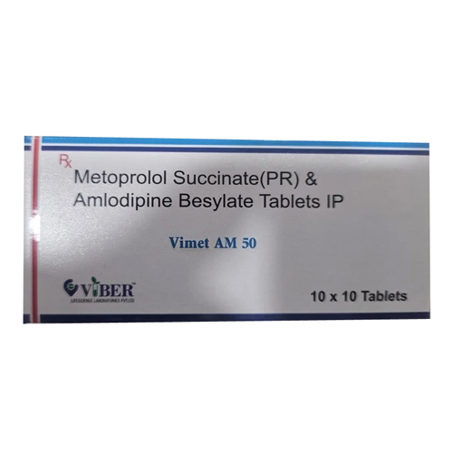 50mg Vimet AM Metoprolol Succinate Amlodipine Besylate Tablets