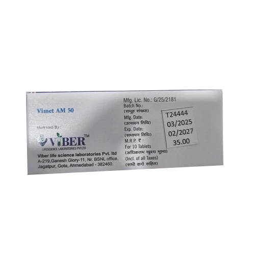 50mg Vimet AM Metoprolol Succinate Amlodipine Besylate Tablets
