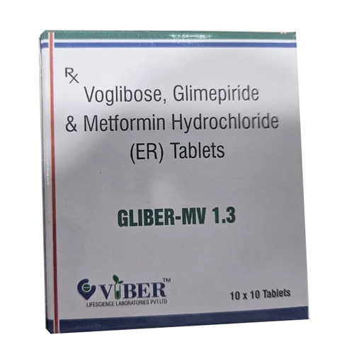 Gliber MV 1.3 Voglibose Glimepiride Metformin Hydrochloride Tablets